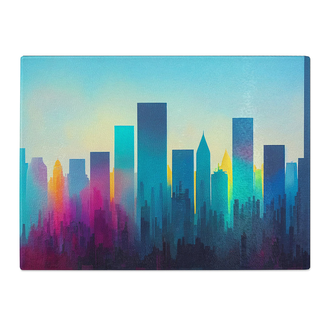 City Skyline Splash Vol.5 Abstract  Glass Chopping Board