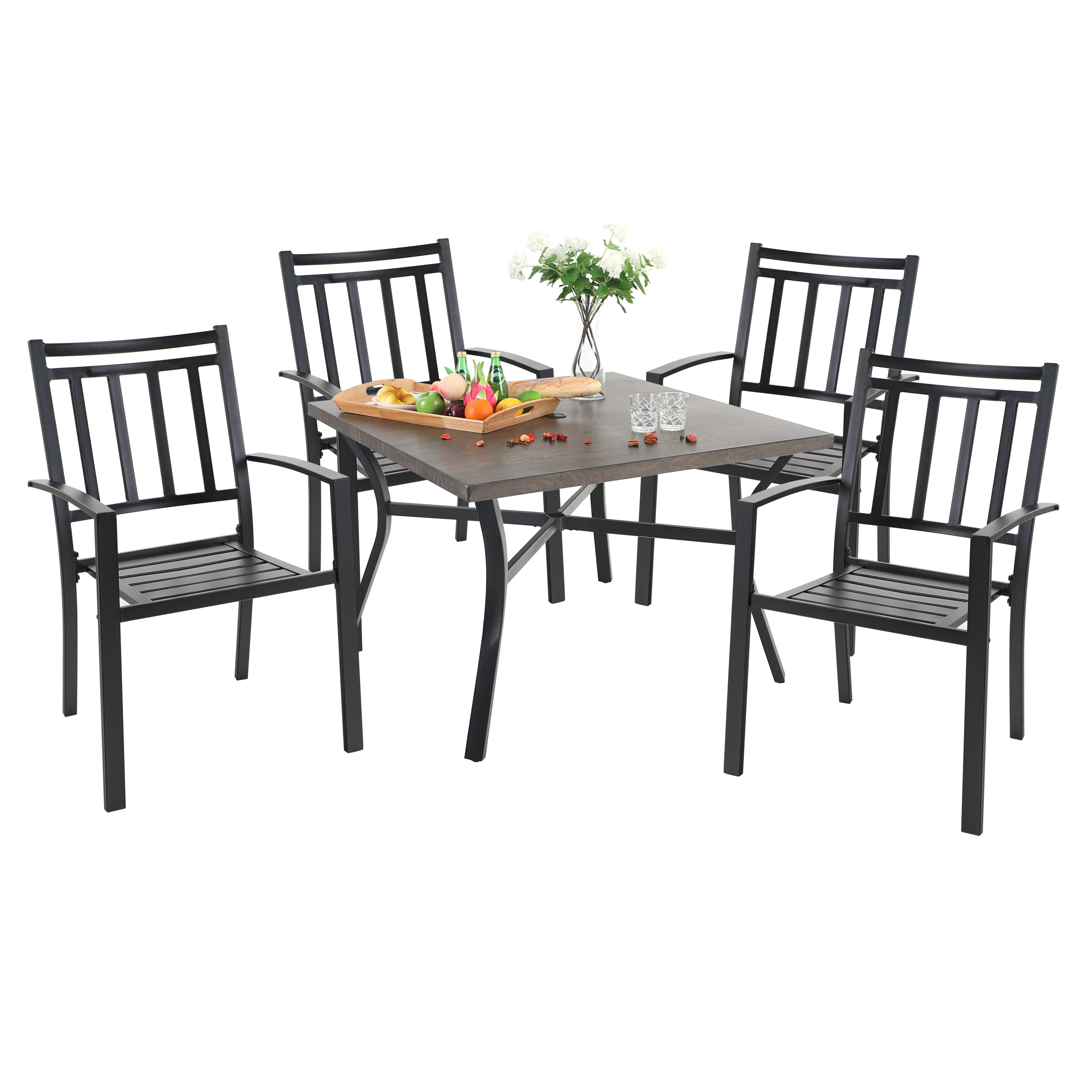 Charlton Home® Clarhe 4 - Person Square Outdoor Dining Set | Wayfair