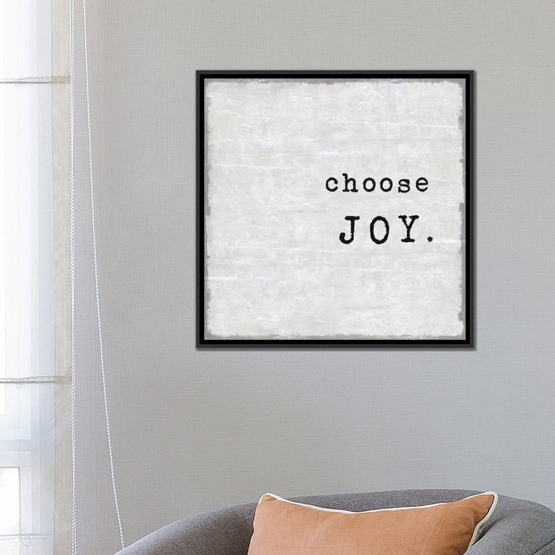 «Select Joy», impression sur toile, H 18 po x l 18 po x P 1,5 po, Toile avec cadre noir, Pas de tapis