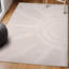 Tapis blanc / crème Banesa Mid-Century scandinave-650249351