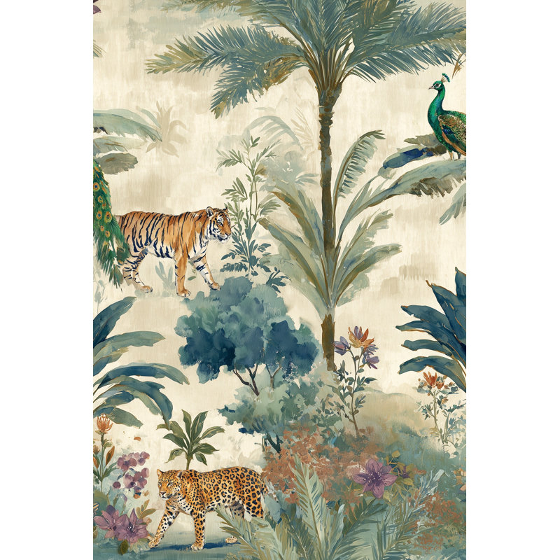 Papier peint nuances tropicales Shades Of Green, Non tissé, non collé