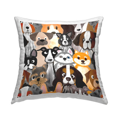 Coussin décoratif imprimé Fun Fun Dogs par Madelen Klingeroth