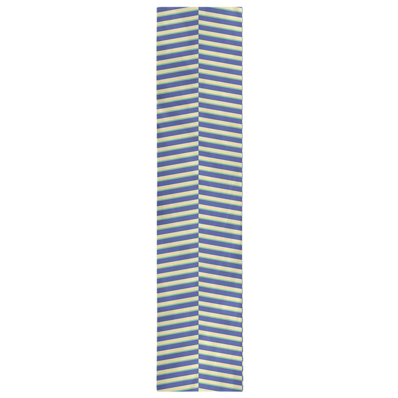 Fractured Stripes Table Runner, 16" x 90", Blue Green/Yellow