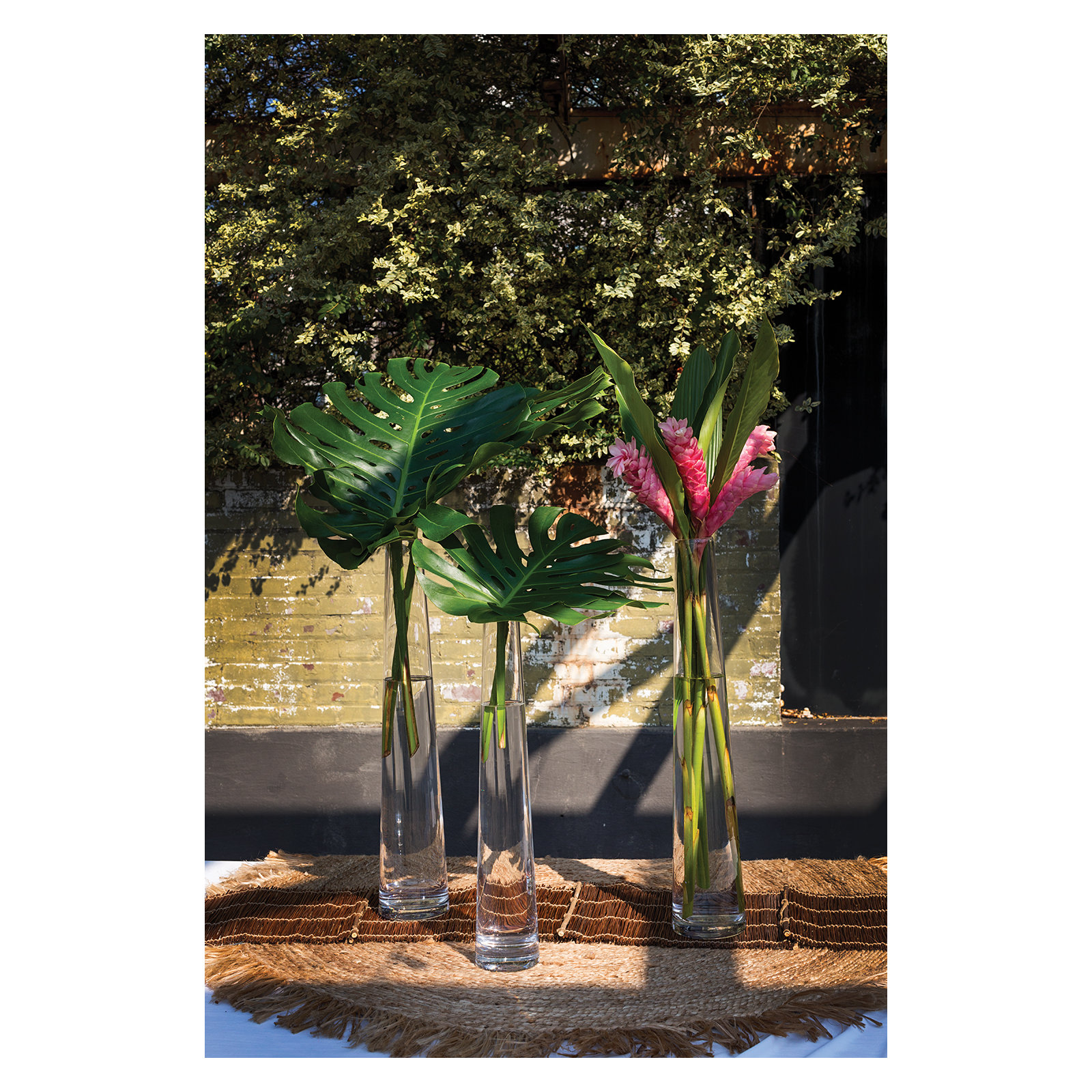 Aracena Handmade Glass Floor Vase, 23.5" H x 4.25" W x 4.25" D