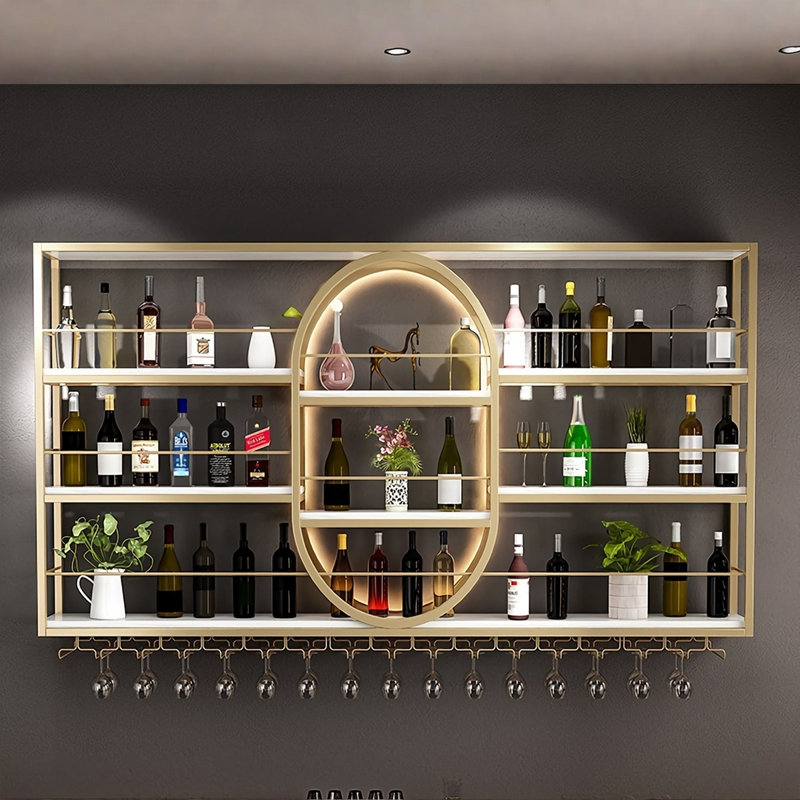 Gold Multifunctional Iron Sturdy Wine Rack
