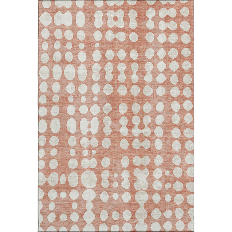 Premium Machine Washable Prisco Salmon Rug