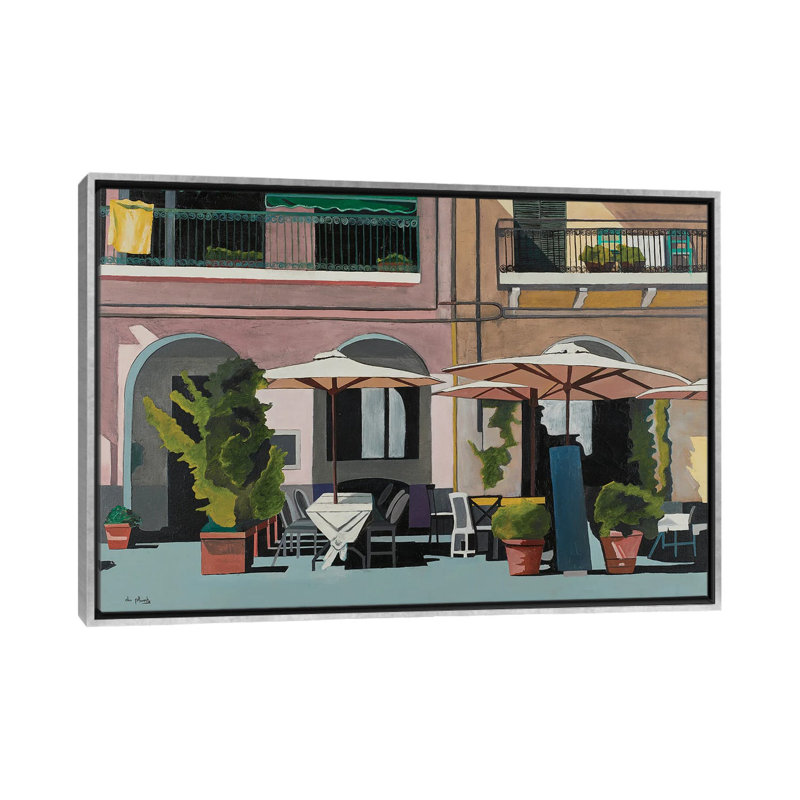 Imperia, Italie, Toile argentée avec cadre flottant, Pas de tapis, H 32 po x l 48 po x P 1,5 po