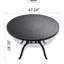 Table d'extérieur 46,07 "en fonte d'aluminium avec cadre noir et belle sculpture - 6 pièces