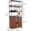 Étagère de cuisine de 70,8 po avec armoire de rangement - Paniers et crochets pour le vin, les verres, les boissons et les collations - Armoire à vin haute et bar pour le salon, la cuisine