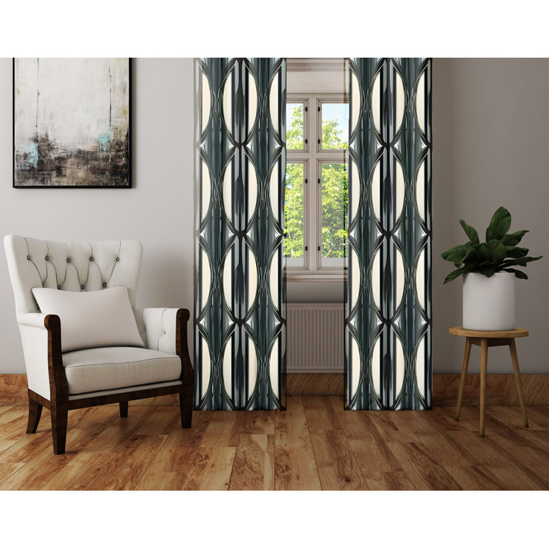 Paire de rideaux semi-transparents en polyester Bravar, L 40 po x L 82 po