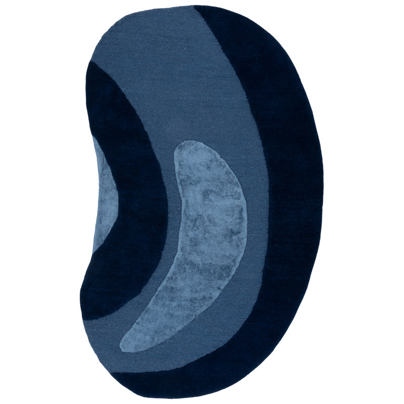 Nouveauté 150: 80% laine touffetée à la main; Tapis abstrait 20% viscose, Nouveauté 5 pi x 8 pi