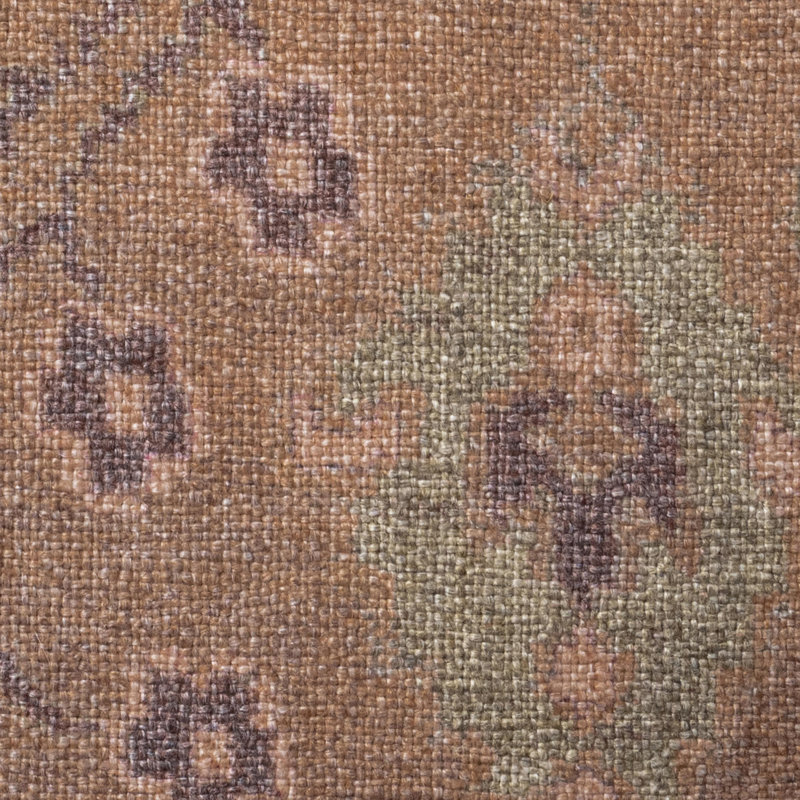 Bungalow Linen Floral Pillow Cover & Insert, Brown/Green Floral, Square 22"