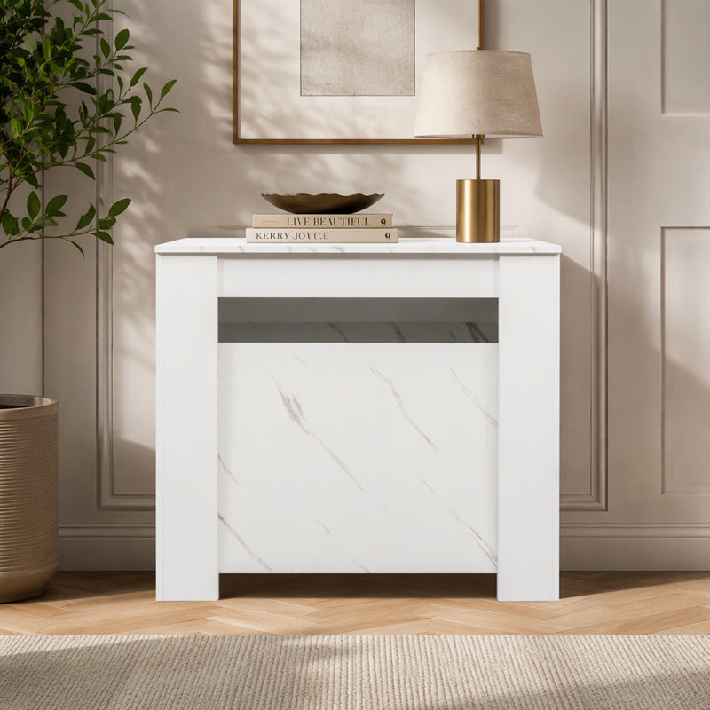 118.11 " W Console Table, White Line, White Line, White Line