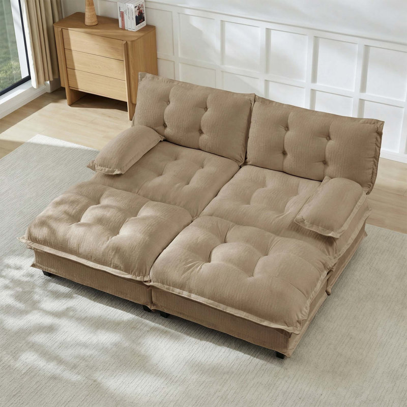 Canapé modulaire à assise profonde, Café clair
