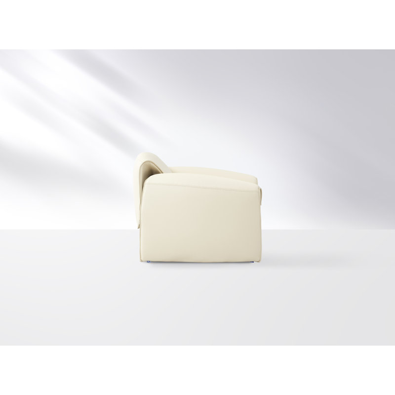 Faux Leather Club Chair, Beige Faux Leather