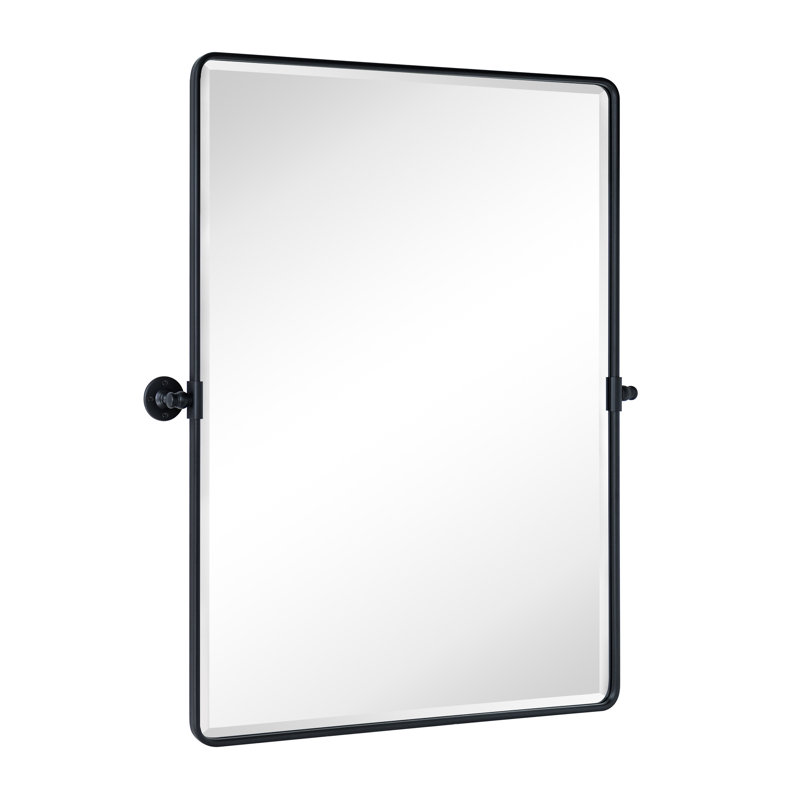 Miroir mural de salle de bain Woodvale, Noir mat, 40 po x 30 po
