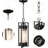 Modern Outdoor Indoor Pendant Light Fixture, Rustproof Chandelier Lighting Exterior With Water Glass For Porch, Garage, Gazebo, Patio (bulb Included)