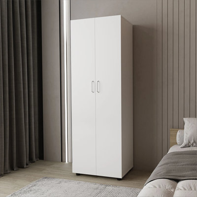 White Armoire with 2 Doors and Hanging Rod