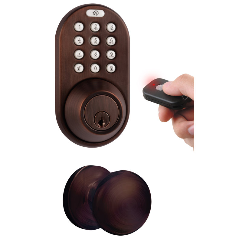 Knobs With Deadbolt Reversible Entry Set, Oil Rubbed Bronze