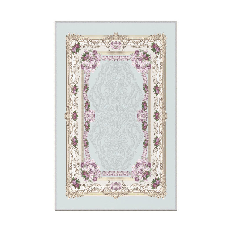Premium Woven Area Rug (1.6 x 2.6 Feet), 100% Polyester, 0.3 in Pile Height | Antibacterial, Non-Slip PVC Dot Underside | Machine Washable, 3D Digital Print | Ideal for Living Room, Bedroom & Entryway Decor