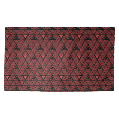Triangles dessinés à la main brun Tapis décoratif