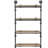Oak and beach black rectangular four-tier shelf