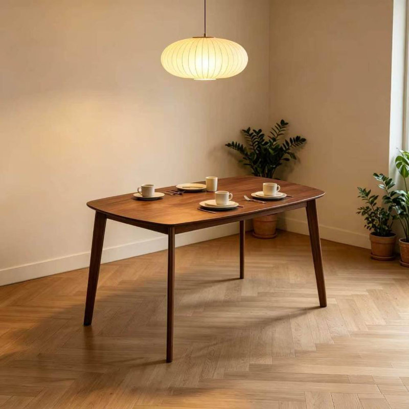  Rectangular Wood Dining Table, Walnut color