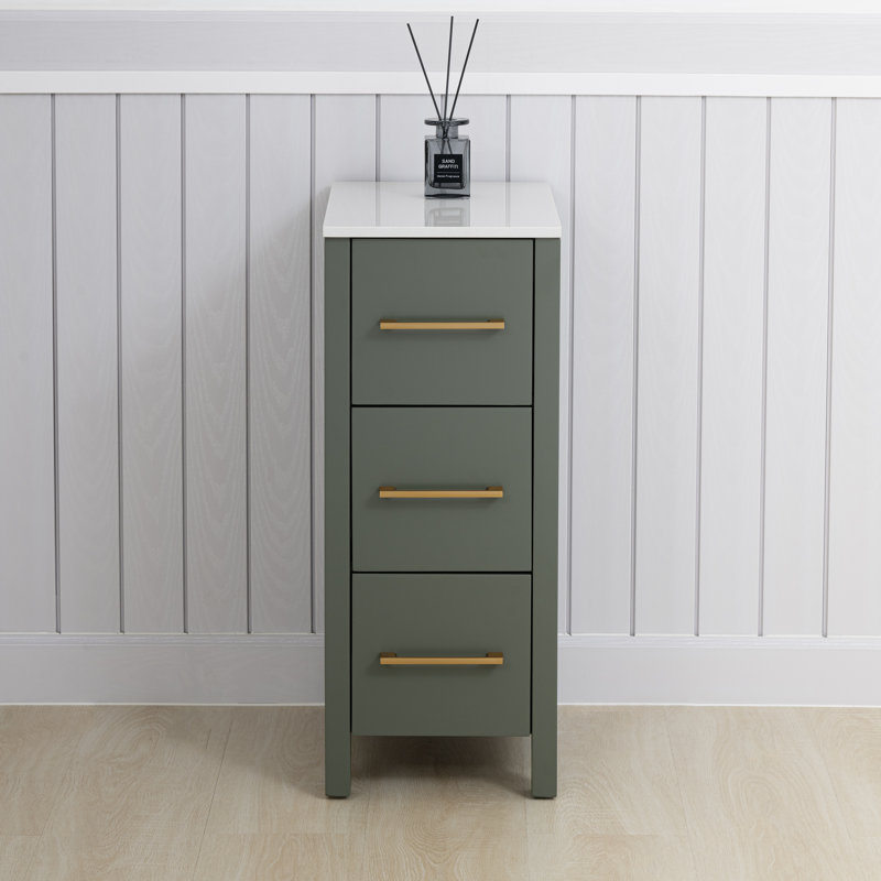  12" Bathroom Vanity, Vintage Green