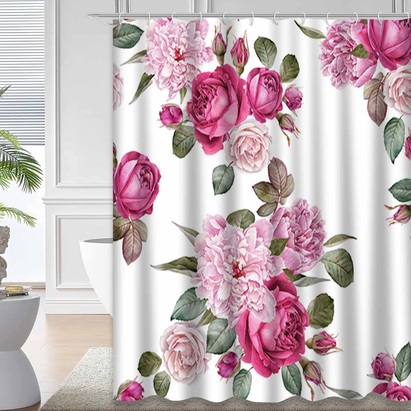 Aquarelle florale colorée avec 12 crochets, L 72 po x l 84 po
