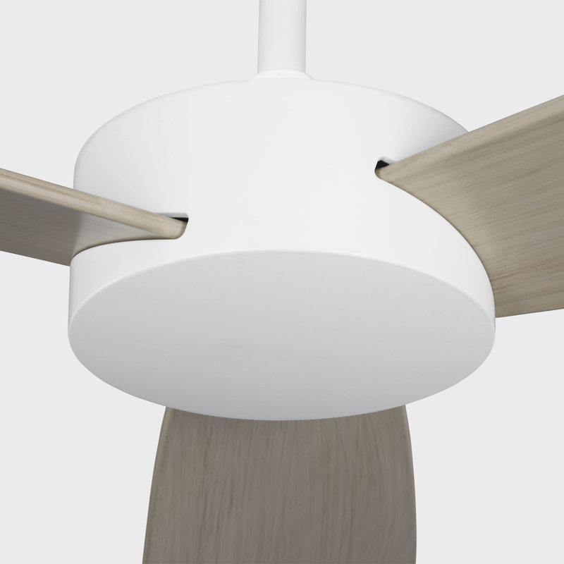 Visual Comfort Fan Paddle Smart 52 Indoor Ceiling Fan with Threaded Downrod, Matte White ABS blades and Handheld Remote