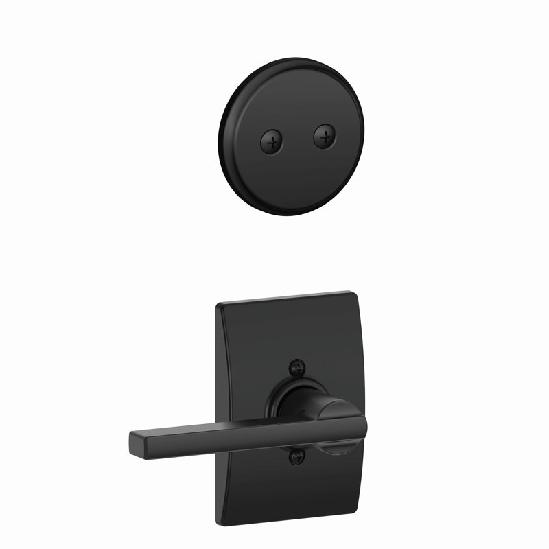 Inactive Interior Latitude Lever Century Rosette Dummy Entry Set (Exterior Portion Sold Separately), Matte Black