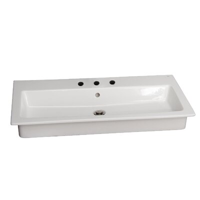 Harmony White Vitreous China Rectangular Drop-In Bathroom Sink with Overflow -  Barclay, 4-2078WH