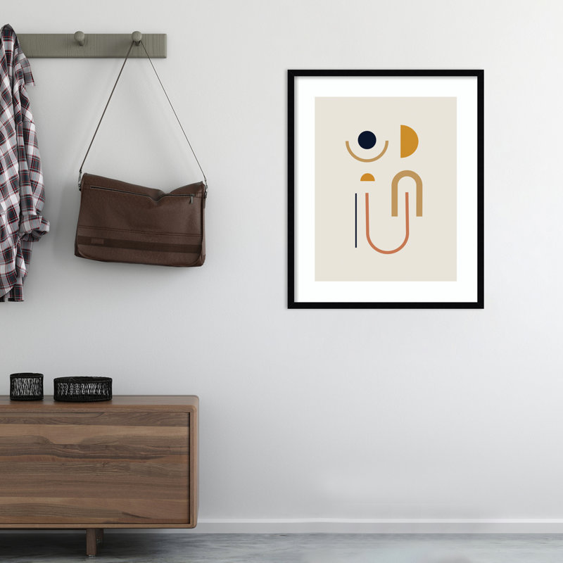 «Sunrise Golden Retro Geometric Abstract» par The Creative Bunch Studio - impression encadrée sur papier, H 25 po x l 20 po