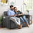 Dharius 48.5" Convertible Sofa Bed 3-in-1 Upholstered Reclining Sleeper Sofa Couch Bed with Cushions for Small Spaces-254771594