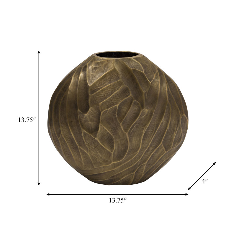 Vase Phillippi, Noir, H 13,5 po x l 13,5 po x P 4 po