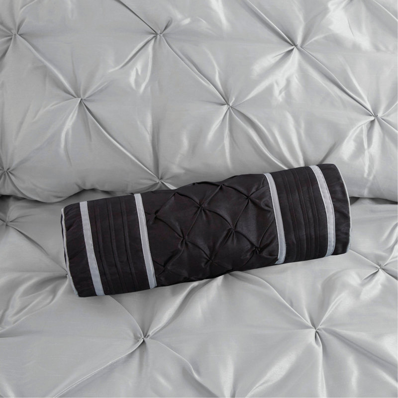 7 Piece Tufted Comforter Set, Gray, Full / Double Comforter + 6 Additional Pieces