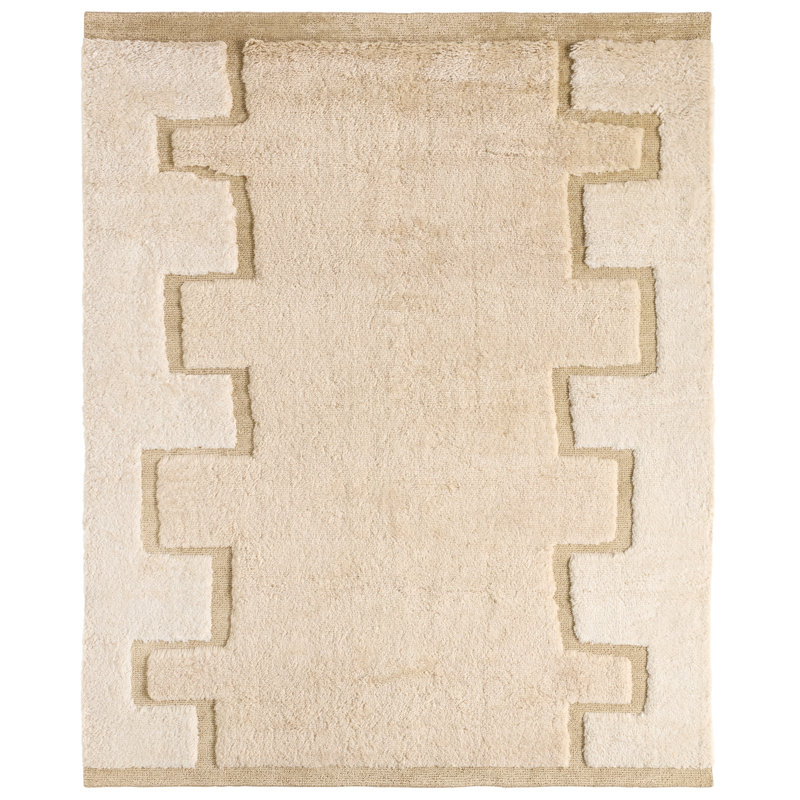 Jaipur Living Perri Handwoven Modern/Contemporary Ivory/Tan Shag Area Rug (9'X12'), Rectangle 9' x 12'
