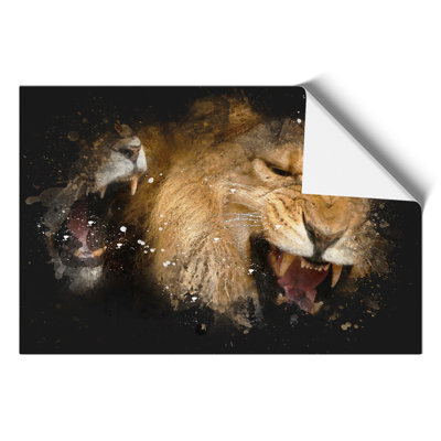 Two Lions Paint Splash - Frameless Print