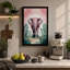 Elephant In Botanical Circle Boho - Print-136811474-136811471