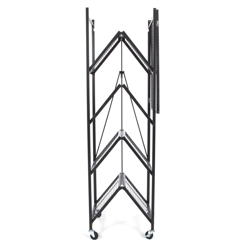  Origami 5-Shelf Foldable Storage Rack Heavy Duty, Black