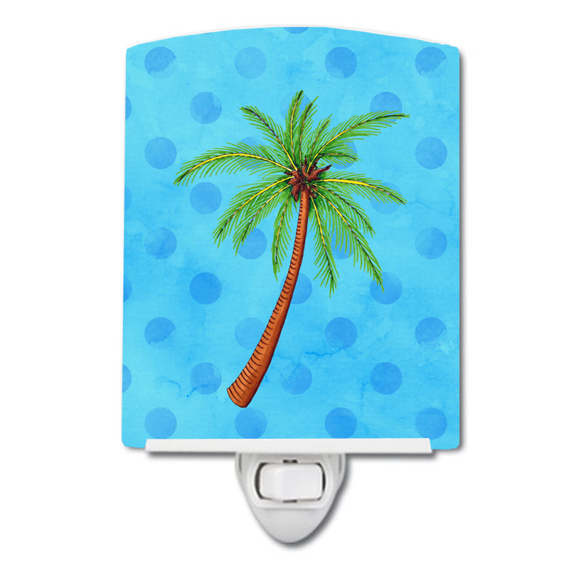 Palm Tree Polkadot Ceramic Night Light