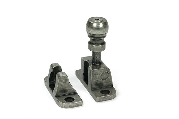 Mushroom Brighton Fastener (Radiused), Pewter Patina