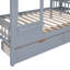 Lit superposé gris avec 2 tiroirs, 3 tablettes et glissière, idéal pour l'ambiance de la chambre-2136259417-2136259420