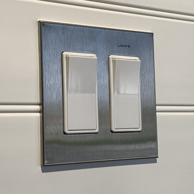 Custom Labelled Magnetic Cover 2 Gang Rocker Wall Plate