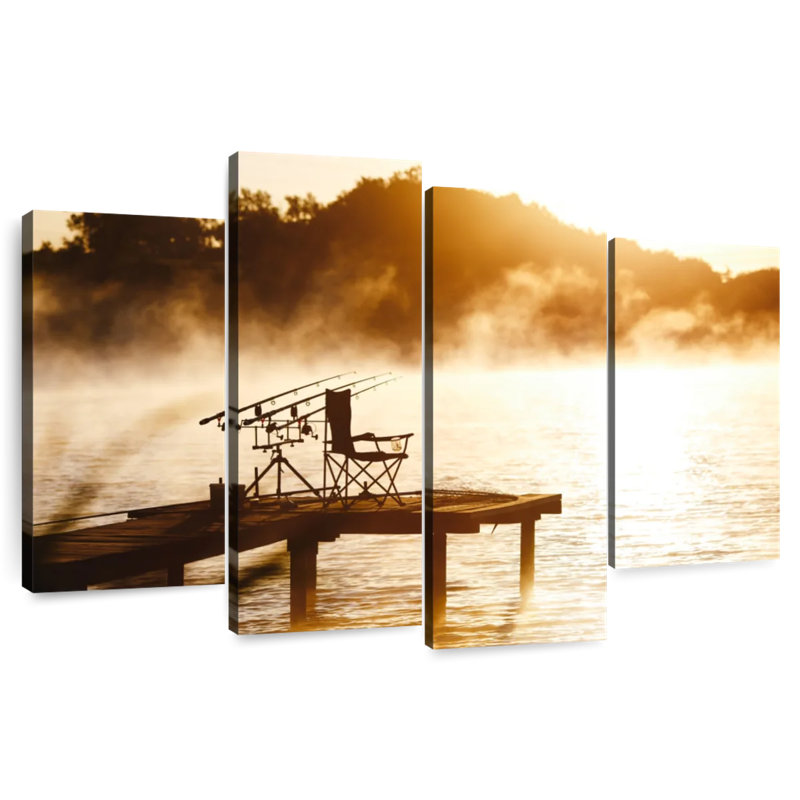 Pêche au lac Senne Misty, H 54 po x l 84 po