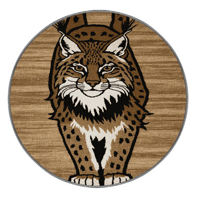 Washable Siberian Lynx Big Cats Area Rug