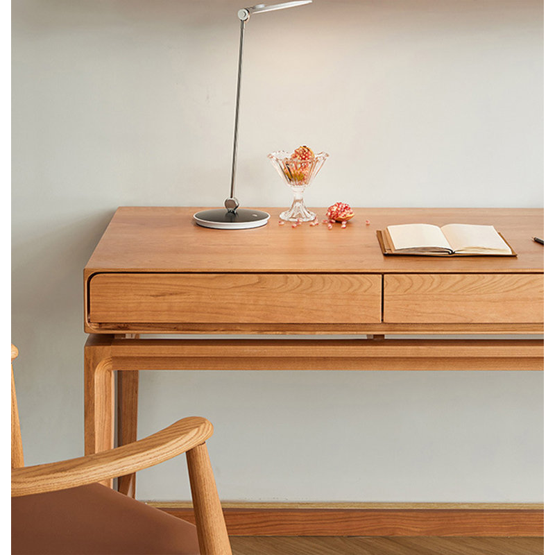 Bureau contemporain: bois massif et rangement efficace, H 29,53 po x l 62,99 po x P 23,62 po