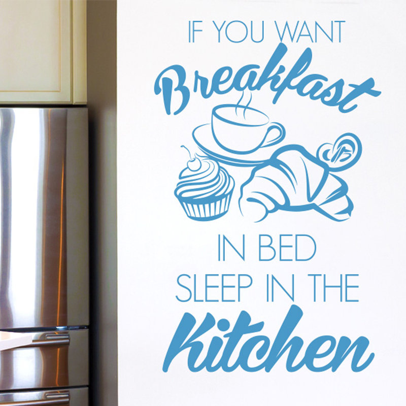 Food & Beverage Non-Wall Damaging Wall Decal, Blue