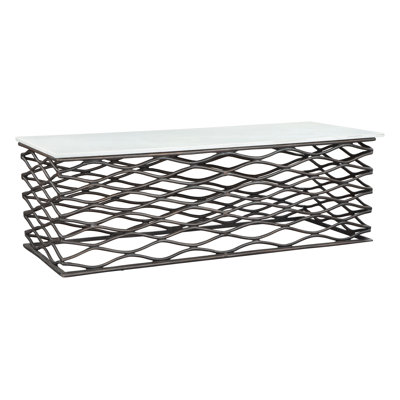 Coffee Table White & Antique Bronze