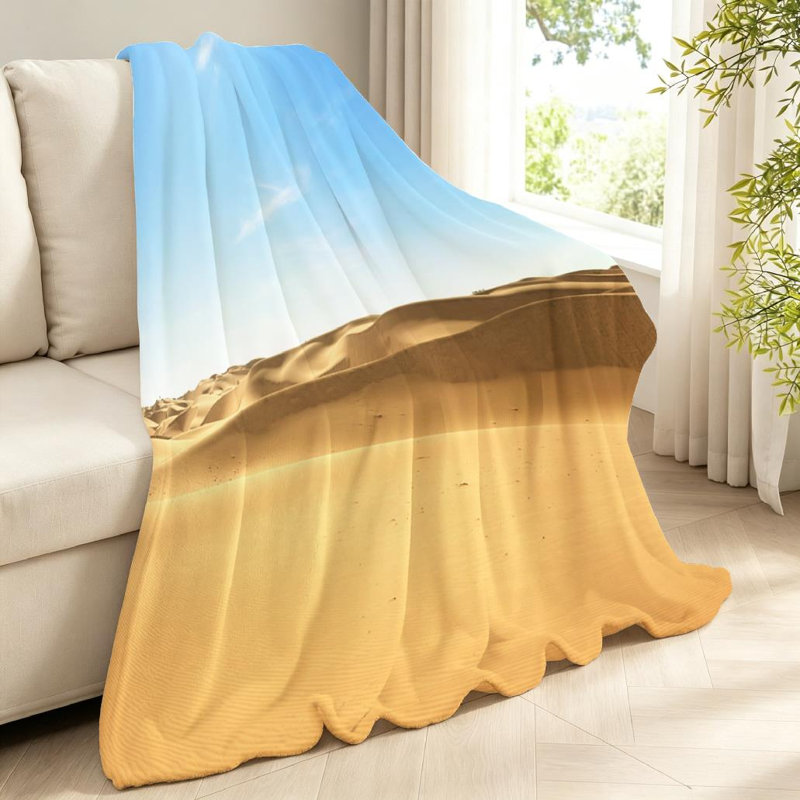 Jeté en flanelle transparente molletonnée ultra douce, imprimé Desert Gold in Sunset, Throw 40" x 50"